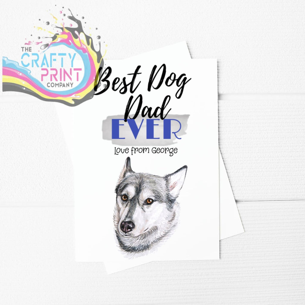 Best Dog Dad Ever Siberian Husky V2 A5 Card & Envelope -