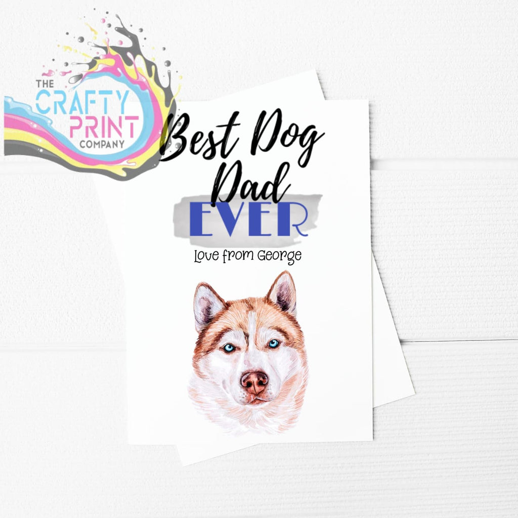 Best Dog Dad Ever Siberian Husky V3 A5 Card & Envelope -