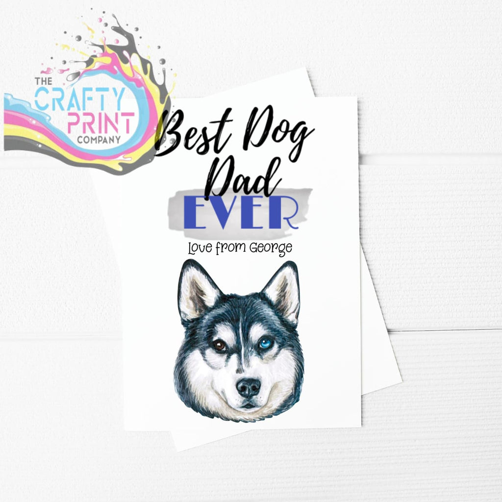 Best Dog Dad Ever Siberian Husky V4 A5 Card & Envelope -