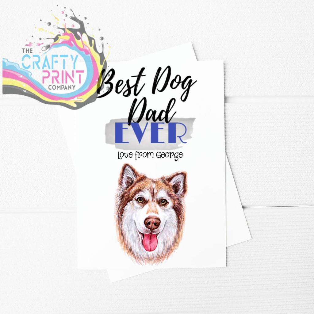 Best Dog Dad Ever Siberian Husky V5 A5 Card & Envelope -