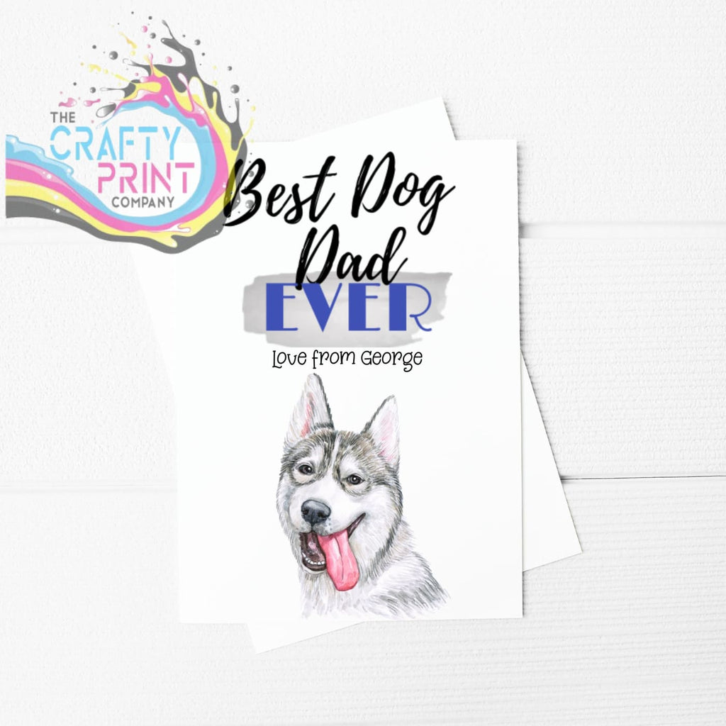 Best Dog Dad Ever Siberian Husky V6 A5 Card & Envelope -