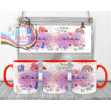 Best Mom Watercolour Rainbow Mug - Red Handle & Inner / Mugs