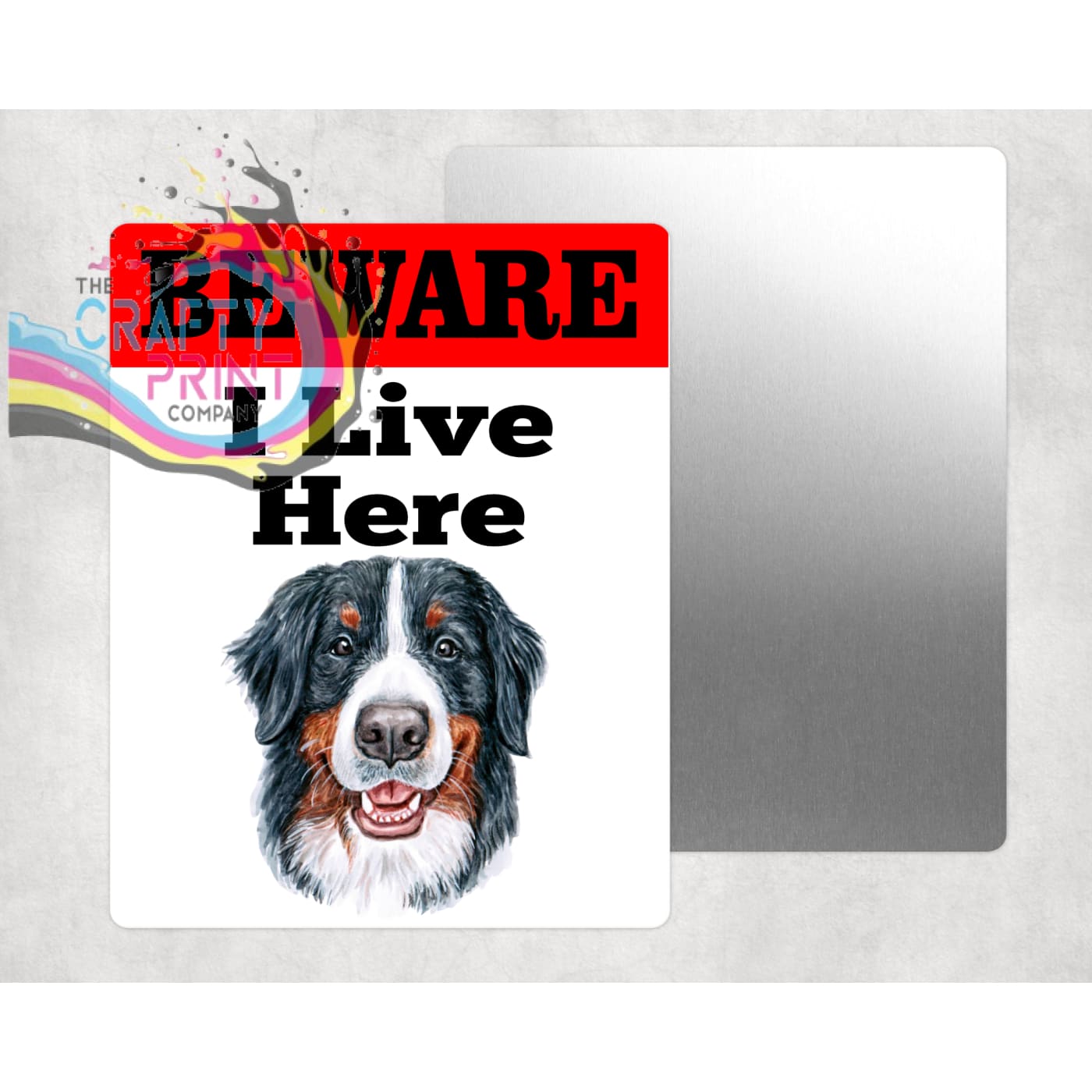 Beware Bernese Mountain Dog Lives Here Aluminium Gate Sign