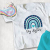 Big Sister Blue Rainbow Leopard Children’s T-shirt - White