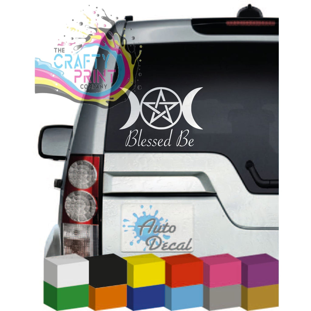 Blessed Be Triple Moon & Pentagram Wiccan Novelty Car