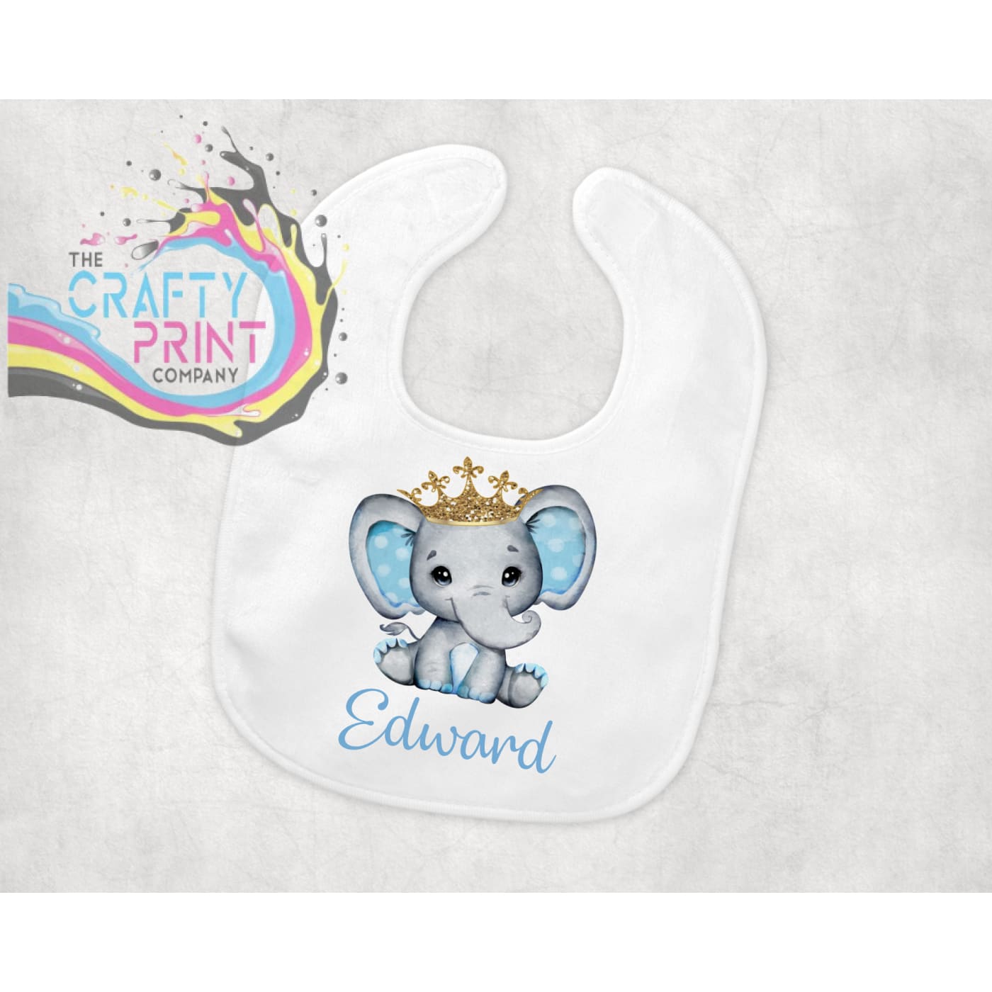 Blue Elephant Personalised Baby Bib - & Toddler Clothing