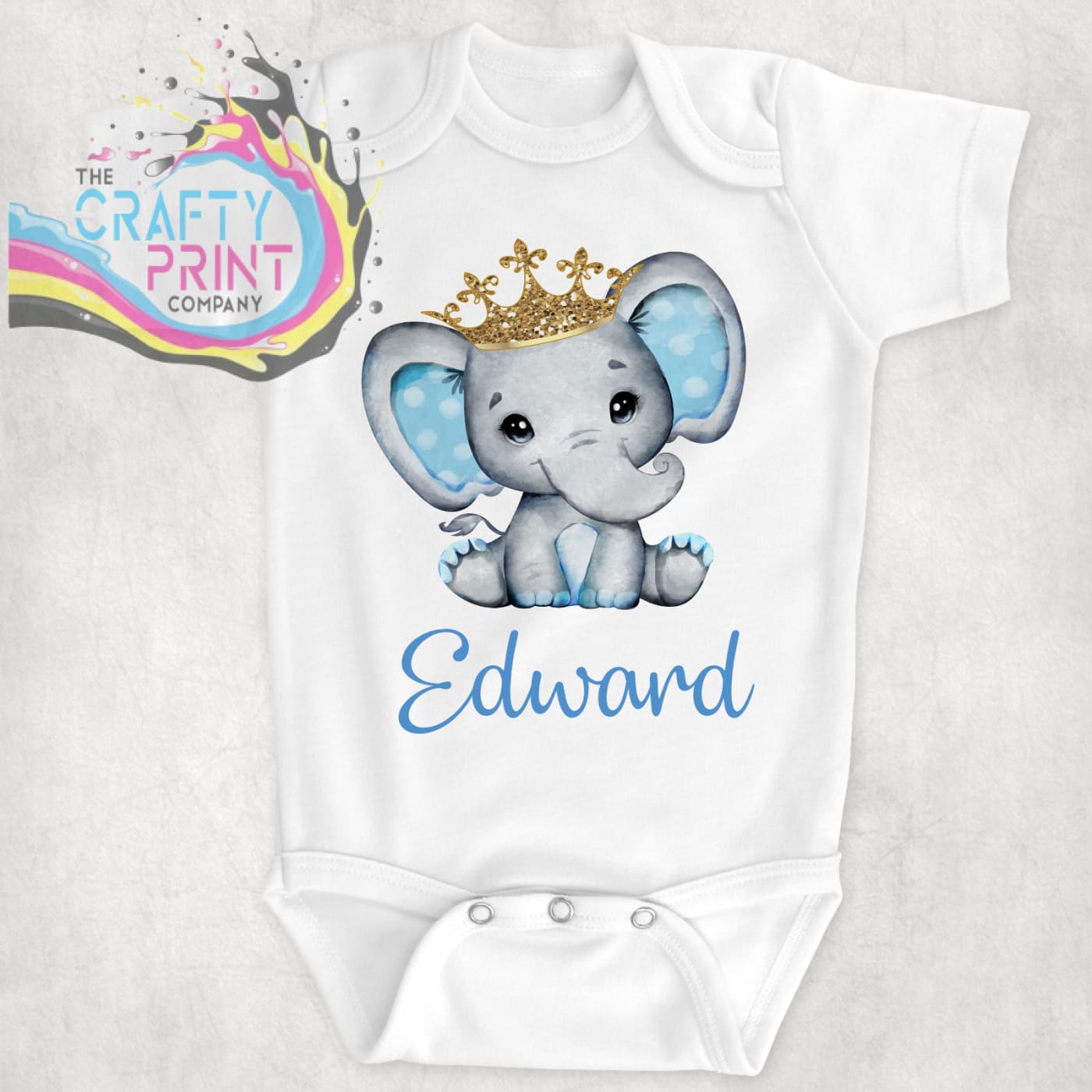 Blue Elephant Personalised Bodysuit - Baby One-Pieces