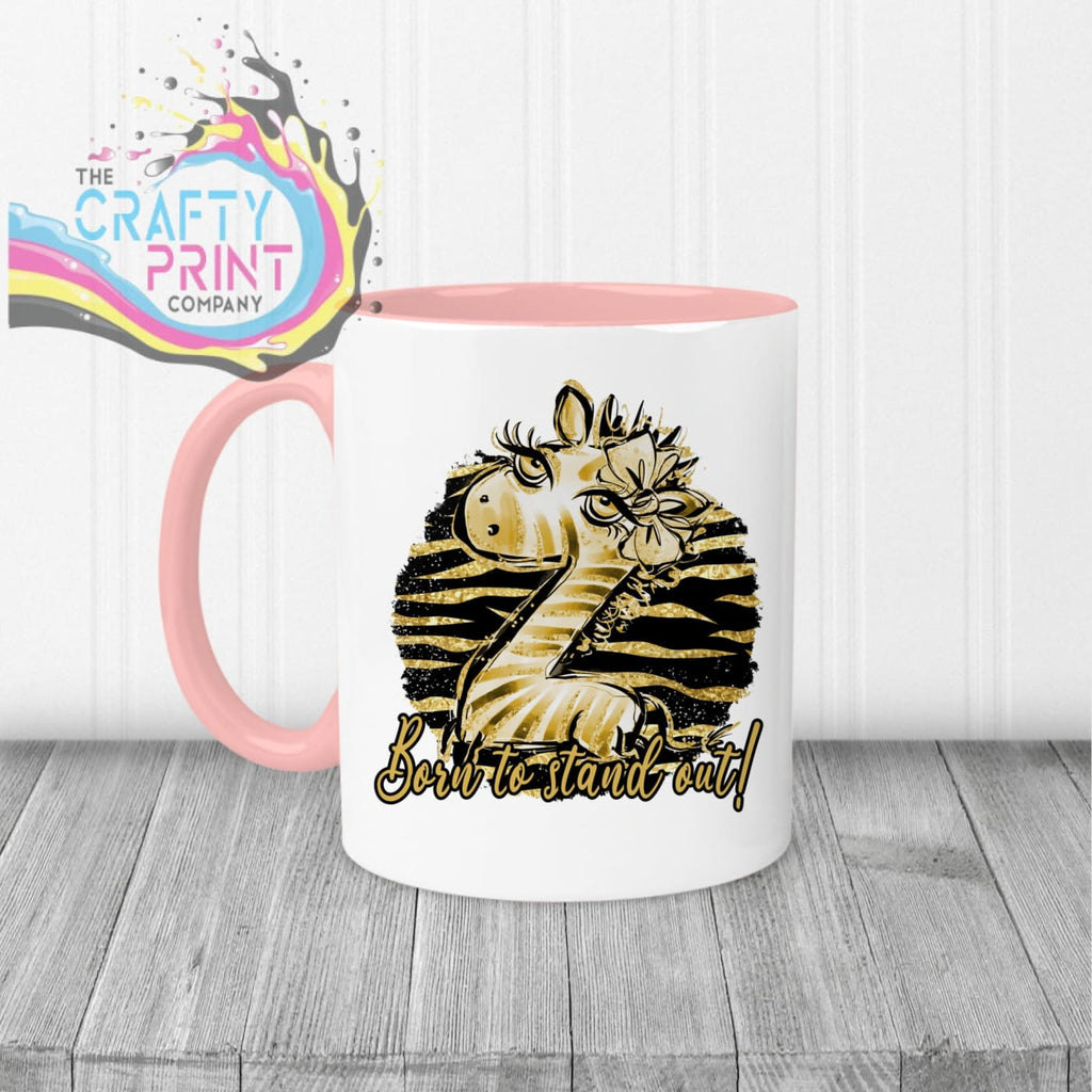 Born to Stand Out Giraffe Mug - Pink Handle & Inner - Mugs