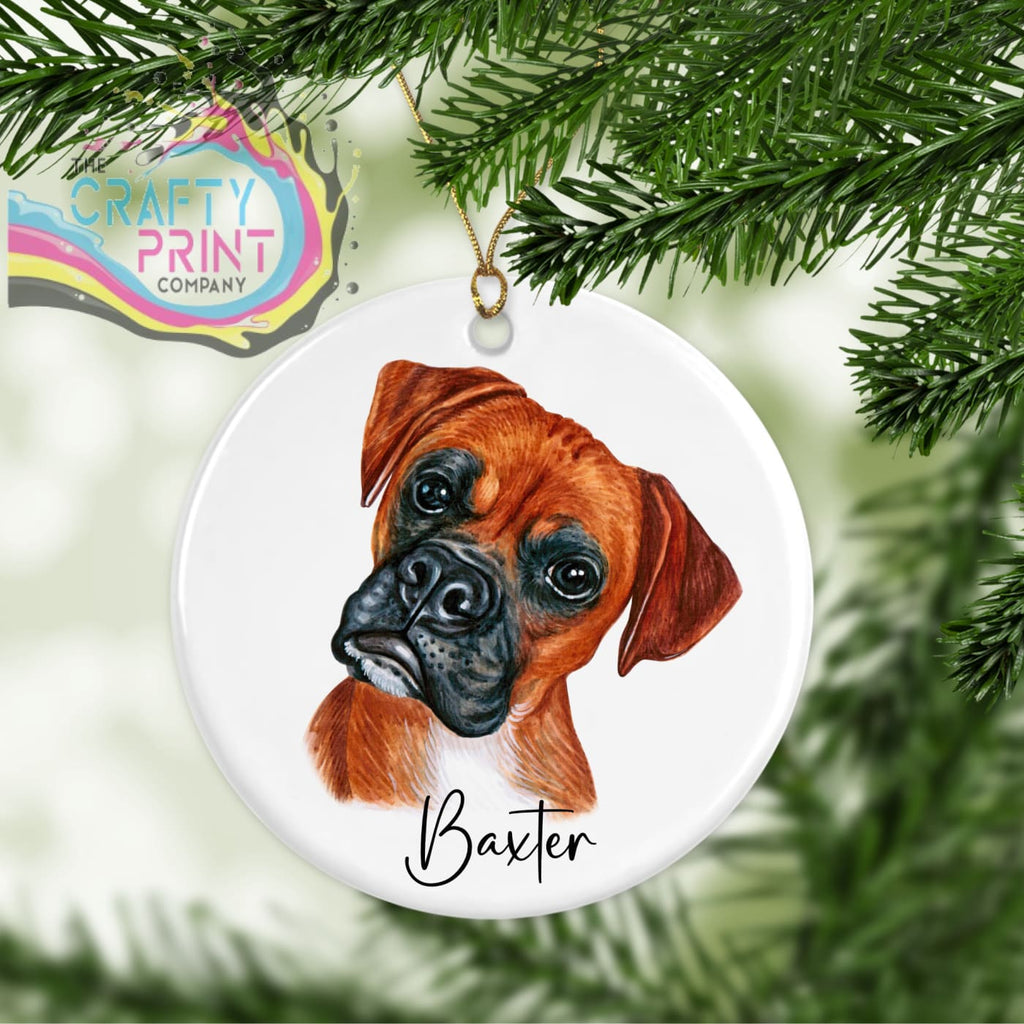 Boxer Dog Personalised Ceramic Ornament - Holiday Ornaments