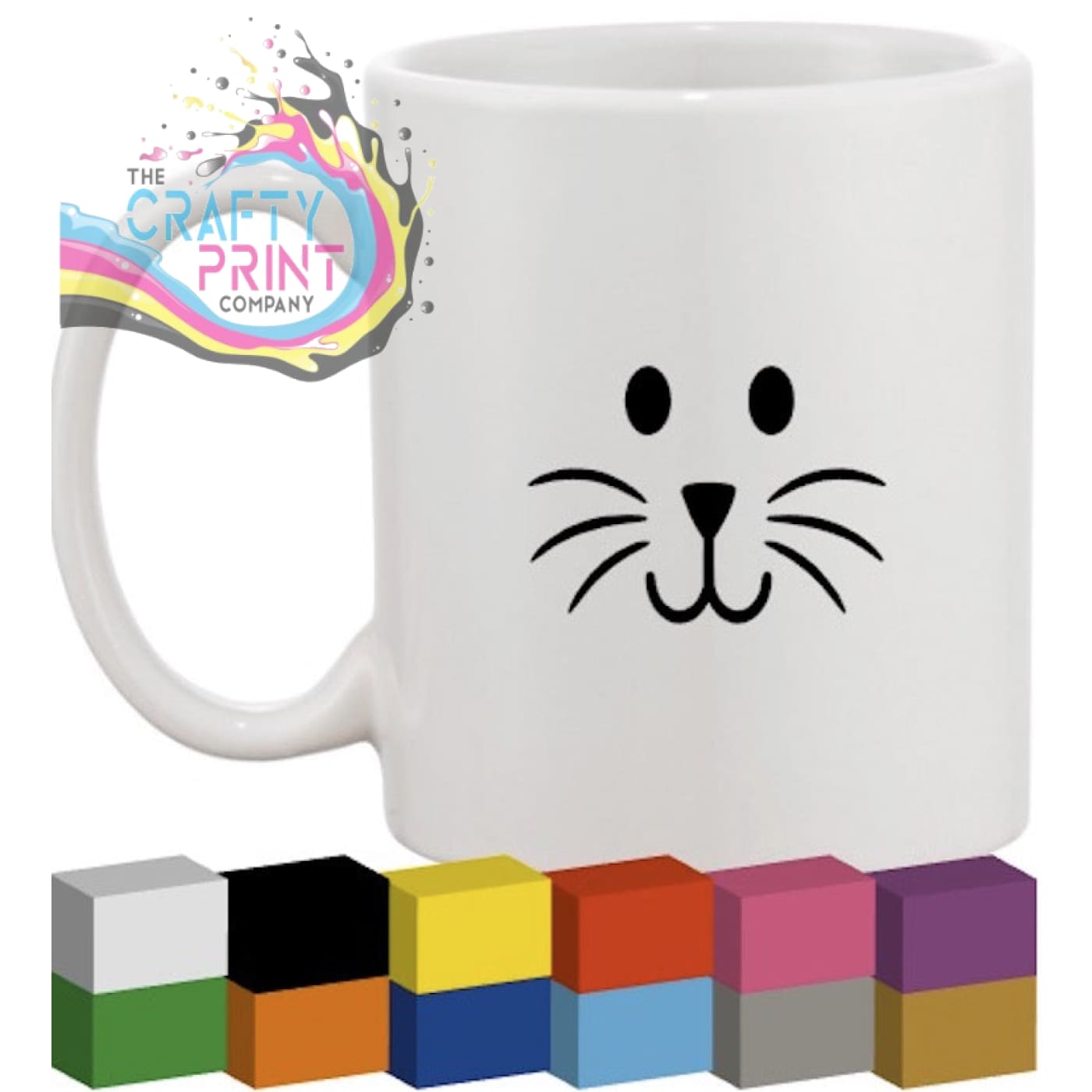 Bunny Face V2 Glass / Mug / Cup Decal / Sticker