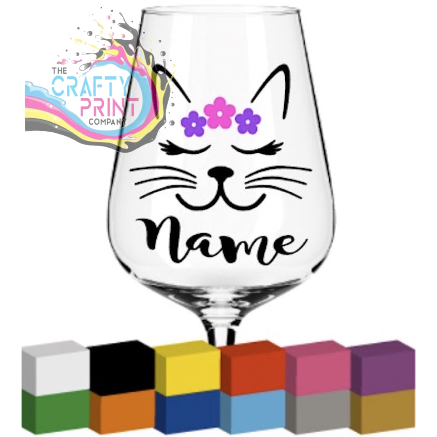 Cat Head Personalised Glass / Mug / Cup Decal / Sticker