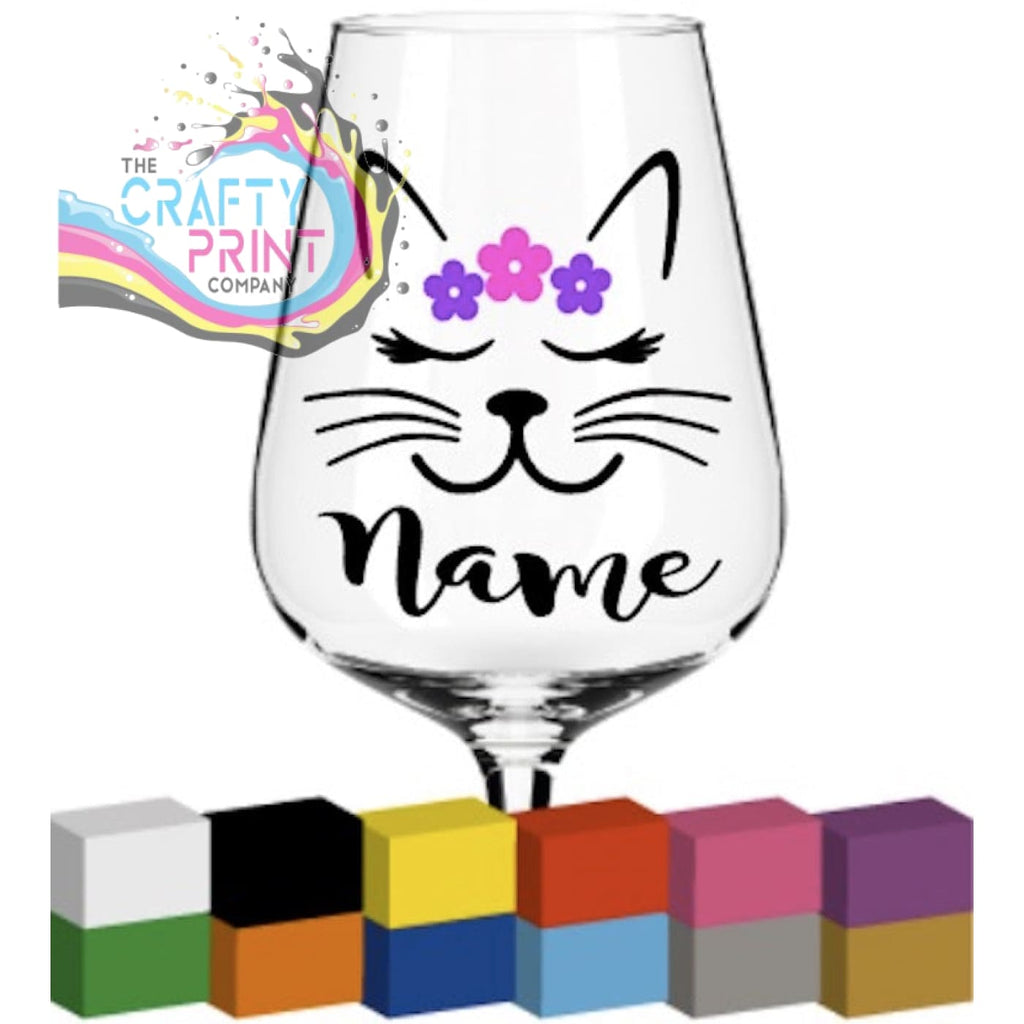 Cat Head Personalised Glass / Mug / Cup Decal / Sticker -