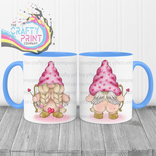 Cheeky Bum Cupid Female Gonk Mug - Blue Handle & Inner