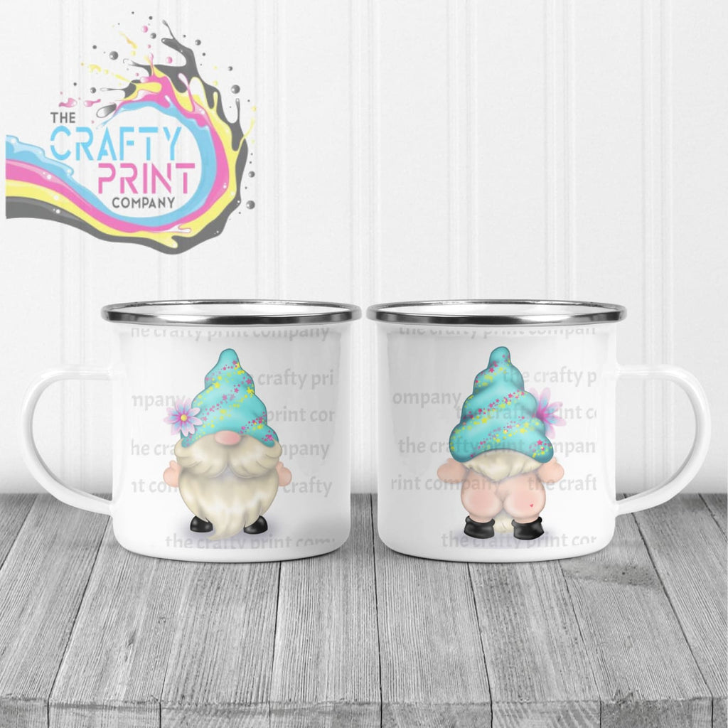 Cheeky Bum Gonk with Flower Mug - Enamel - Mugs