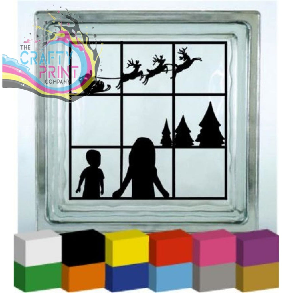 Children looking for santa Vinyl Decal Sticker - Decorative