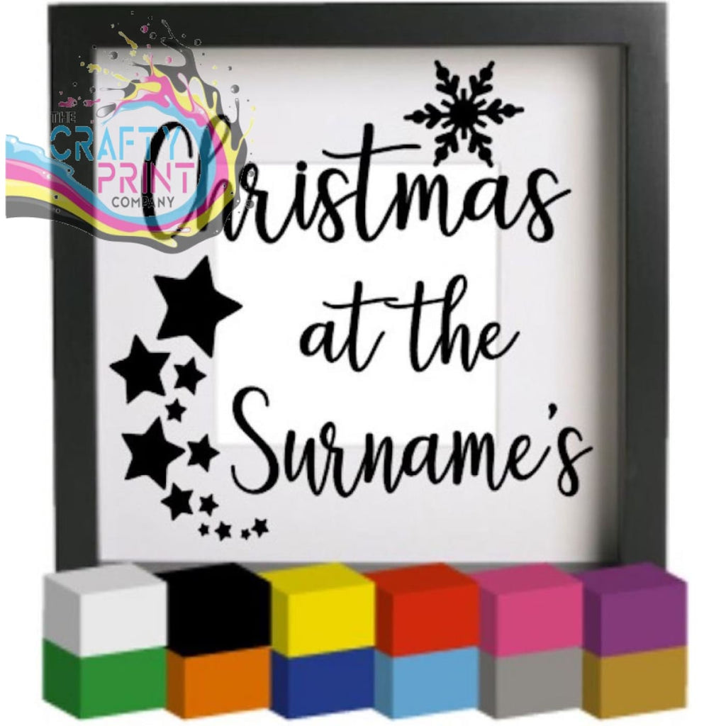 Christmas at the Personalised with surname V3 Vinyl Decal