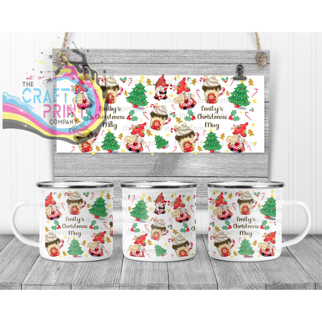 Christmas Cookie Gonk Personalised Mug - Enamel - Mugs