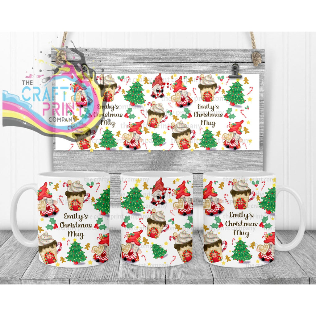 Christmas Cookie Gonk Personalised Mug - White Handle &