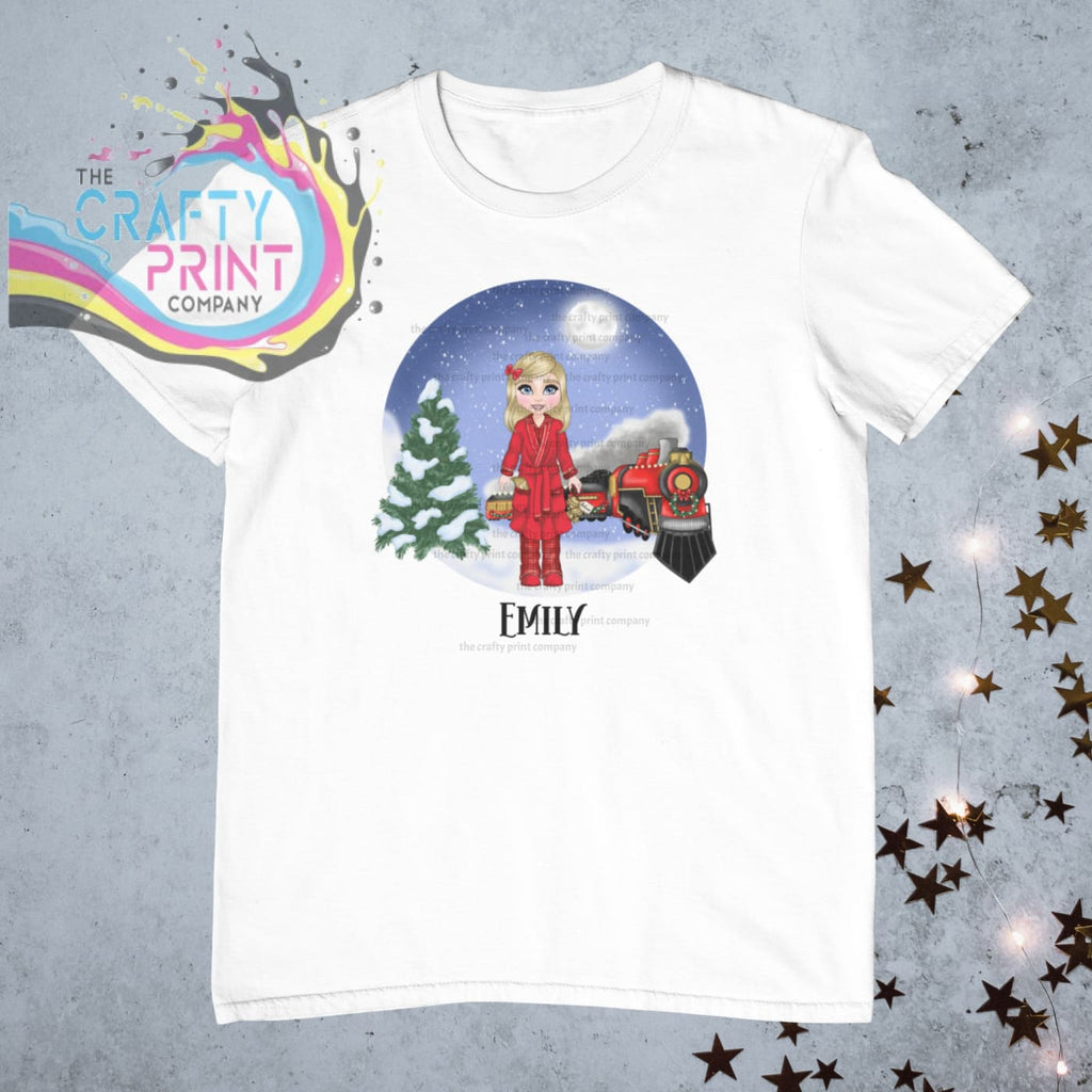 Christmas Express Train Girl Personalised Children’s T-shirt
