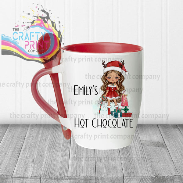 Christmas Ready Girl Personalised Hot Chocolate Mug