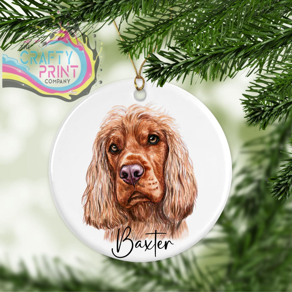 Cocker Spaniel Dog Personalised Ceramic Ornament - Holiday
