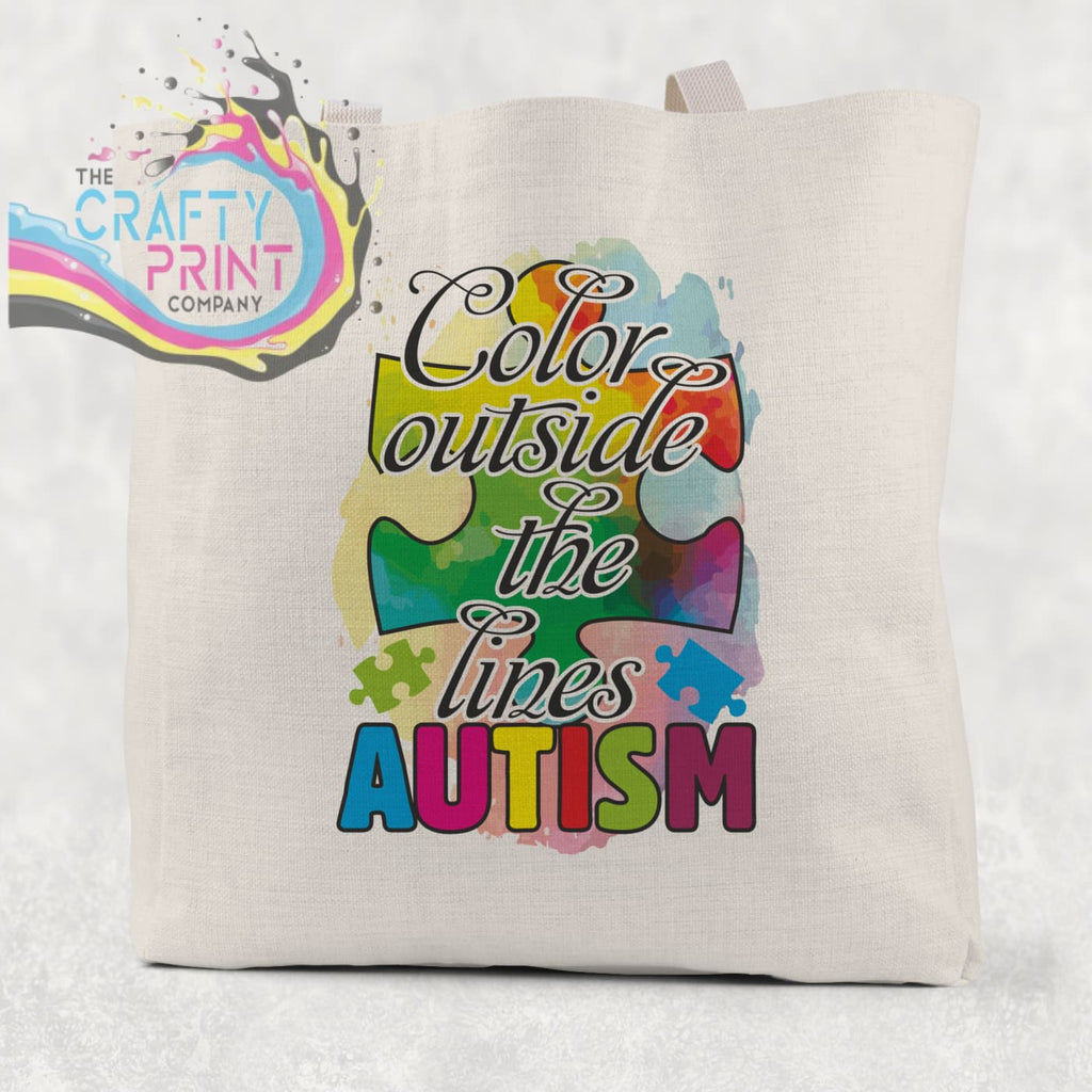 Colour Outside the Lines Autism Cotton Tote Bag - Shopping
