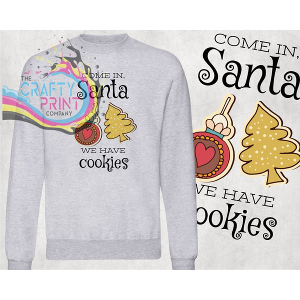 Come in Santa We have Cookies Jumper - Grey - Shirts & Tops