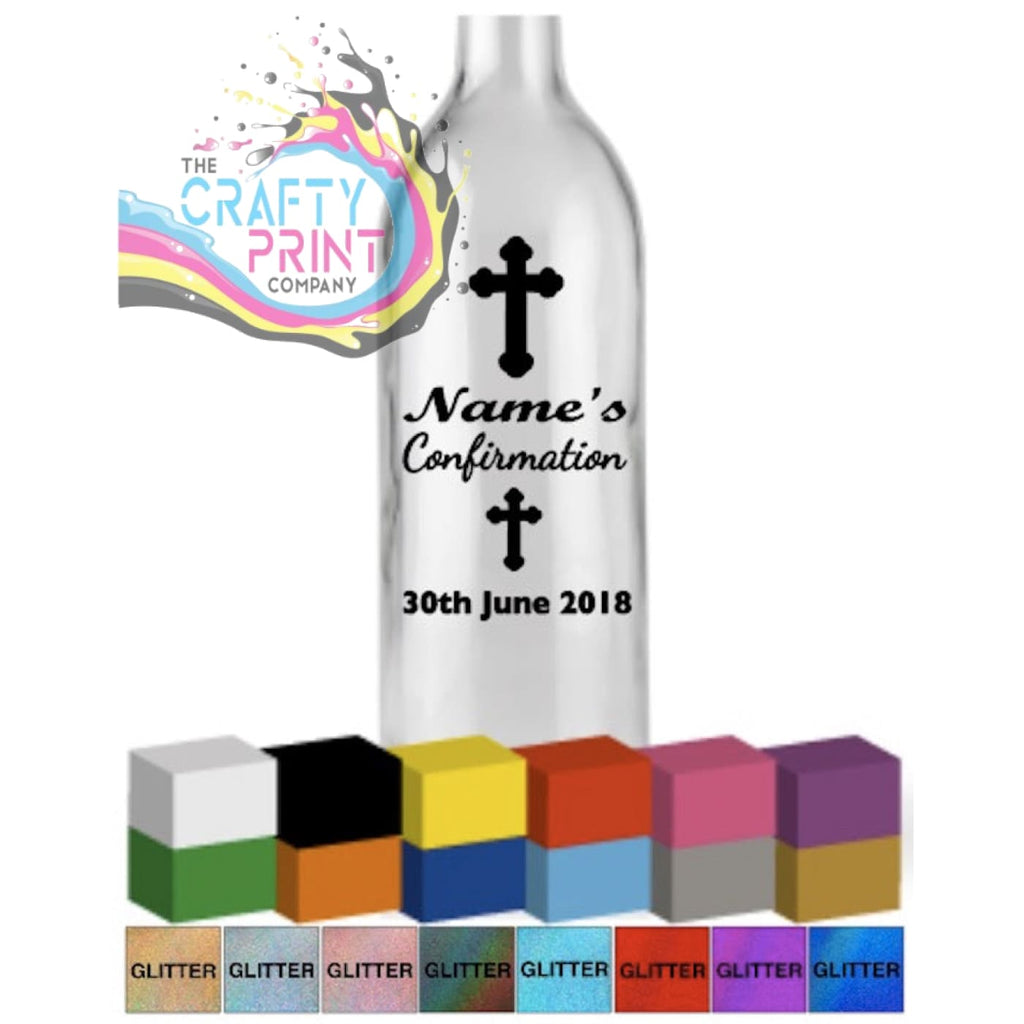Confirmation Personalised Bottle Vinyl Decal - Decorative