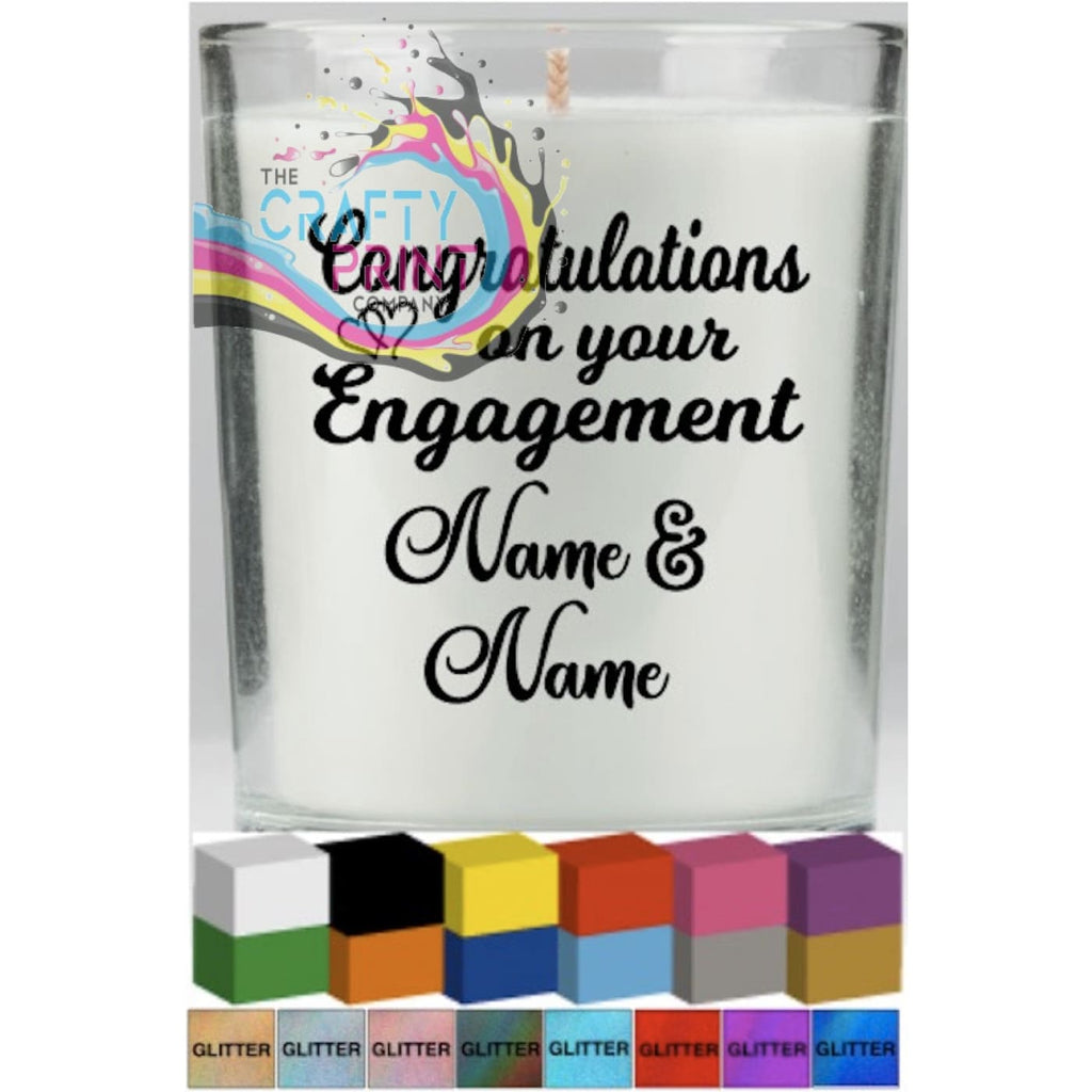 Congratulations on your Engagement Candle Decal Vinyl