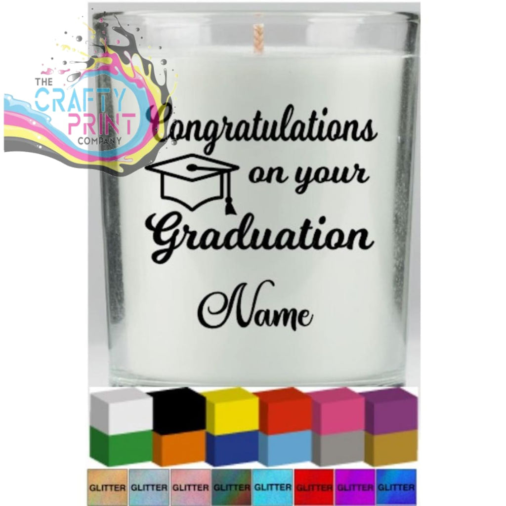 Congratulations on your Graduation Candle Decal Vinyl