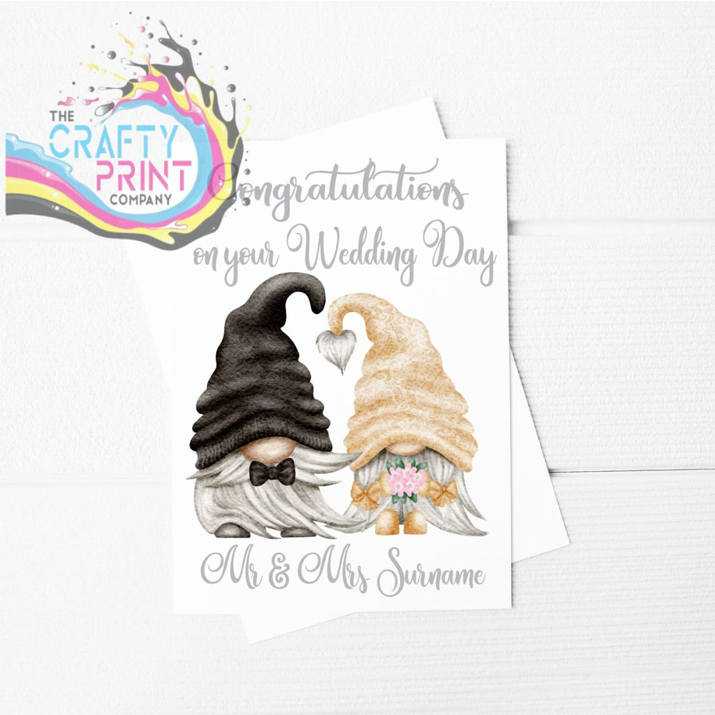 Congratulations on your Wedding Day Gnome Personalised A5
