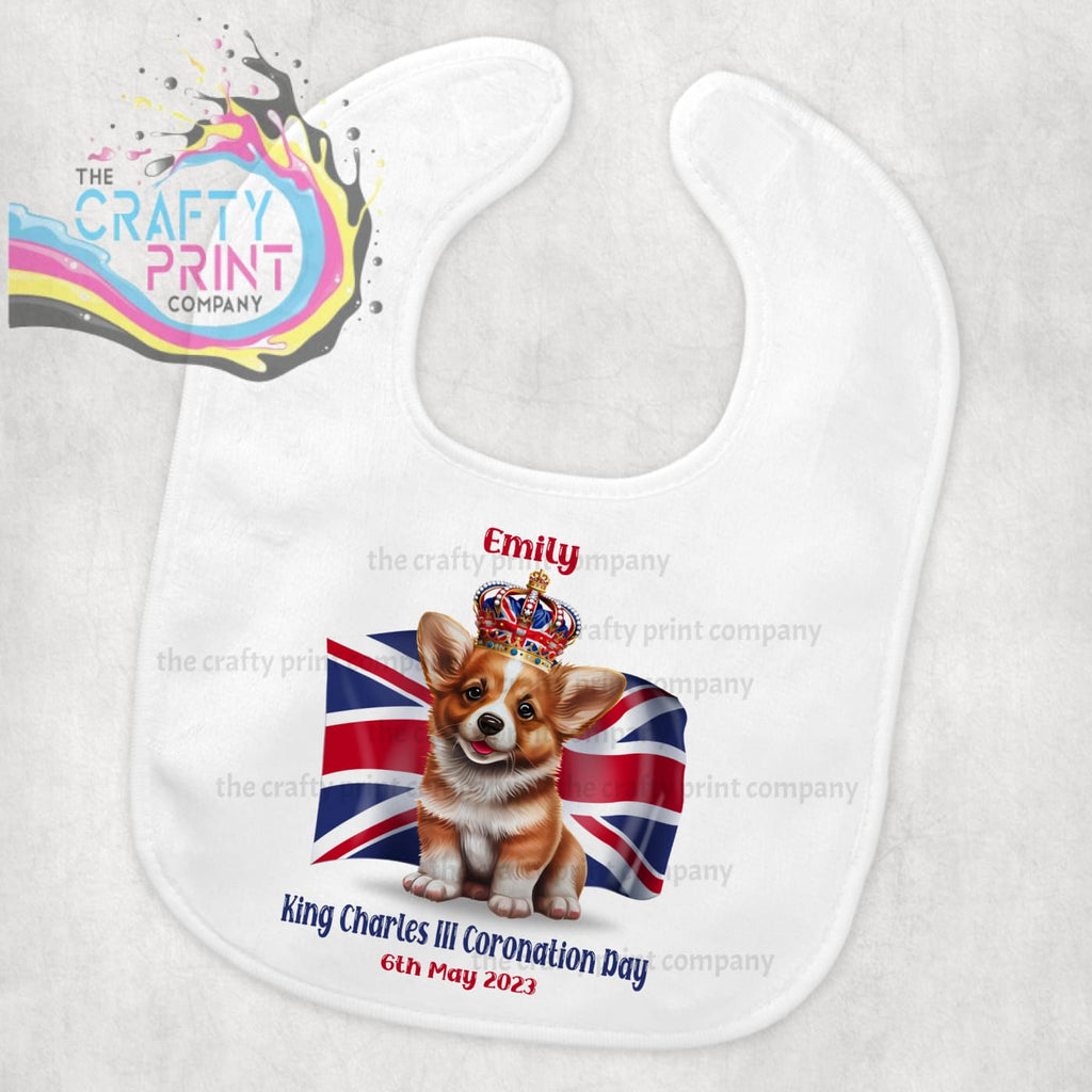 Coronation Corgi Personalised Baby Bib - & Toddler Clothing