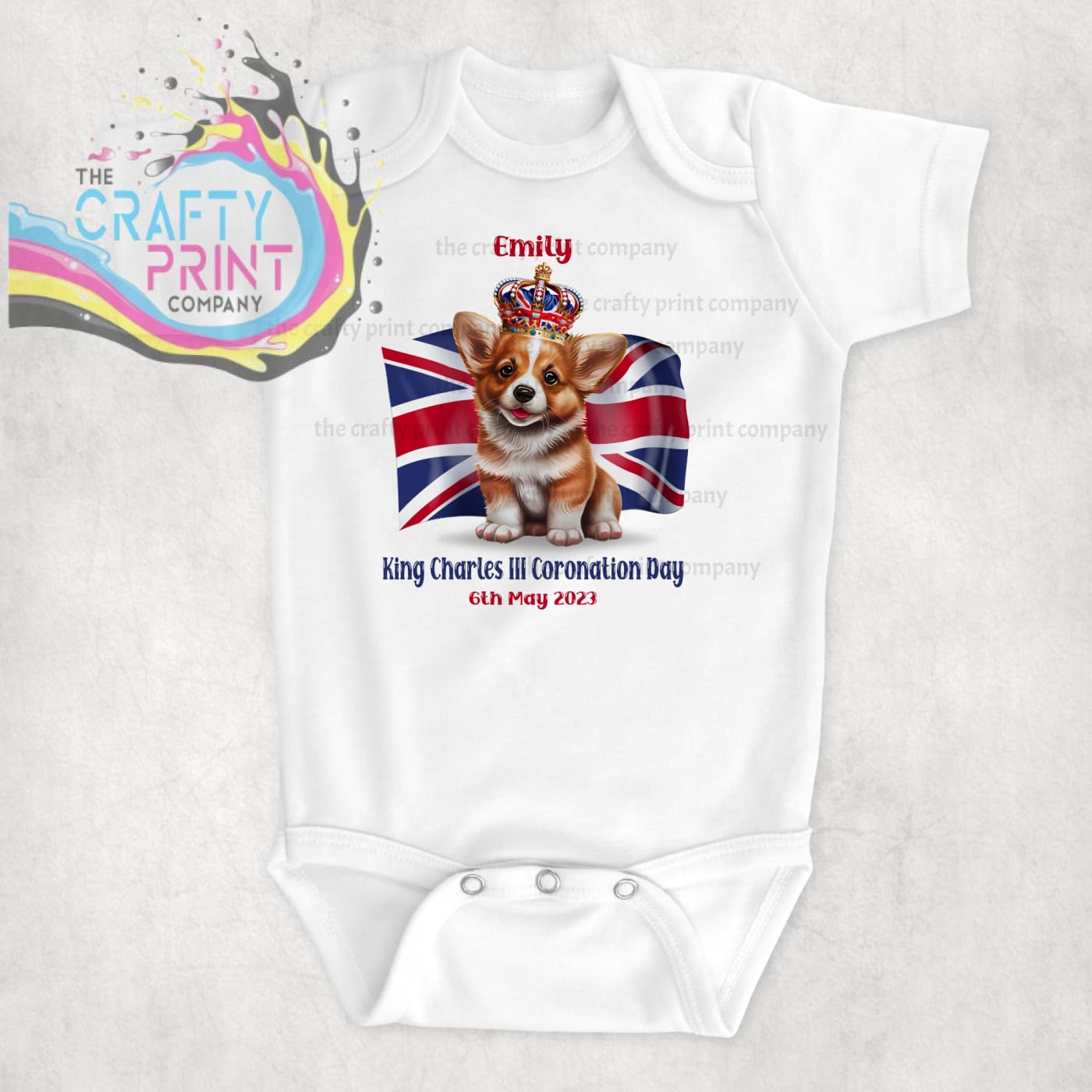 Coronation Corgi Personalised Bodysuit - Baby One-Pieces
