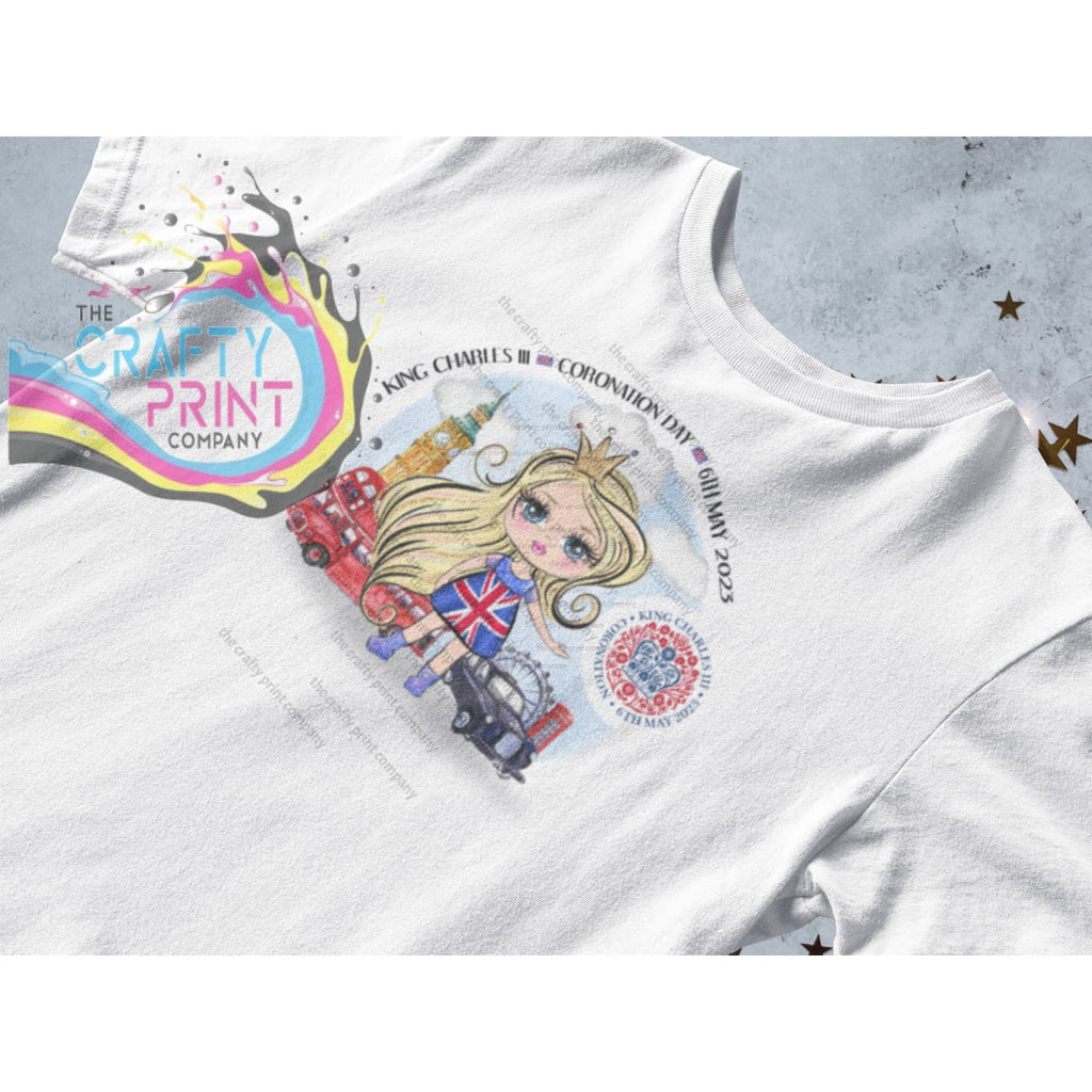 Coronation Girl T-shirt Printed with Logo - Blonde Hair -