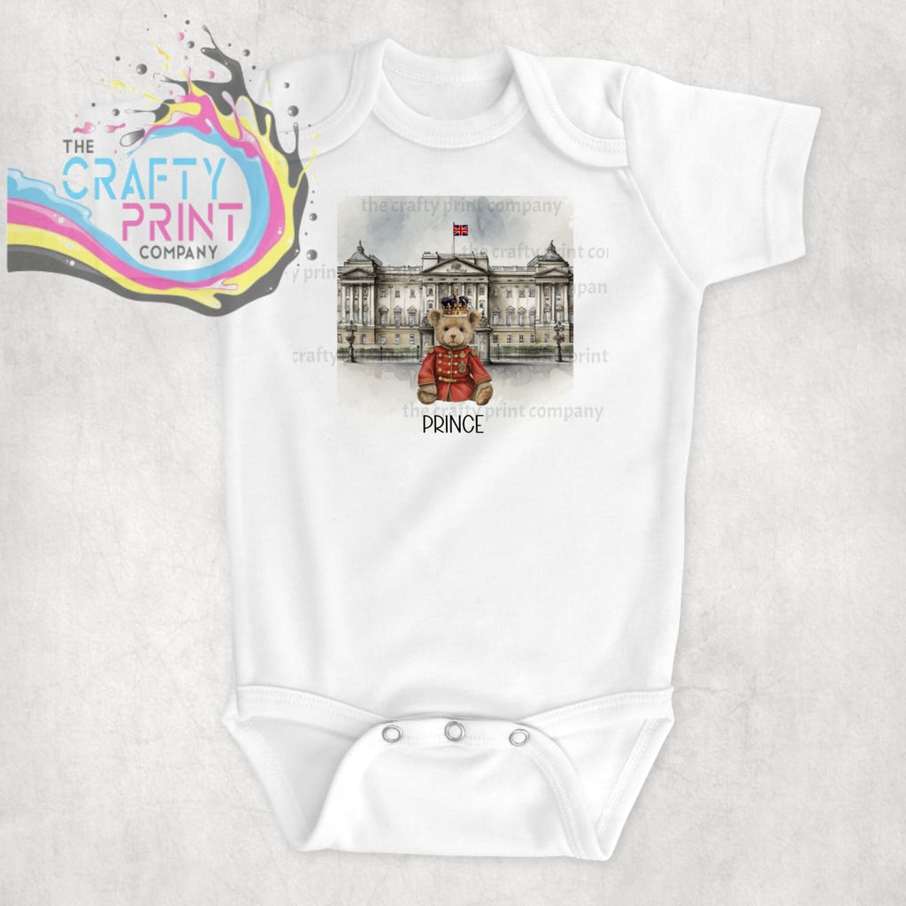 Coronation Prince Bear Vest Personalised - Baby One-Pieces