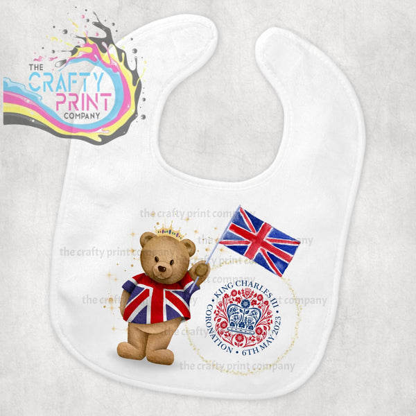 Coronation Teddy Bear with Logo Baby Bib - 2 - & Toddler