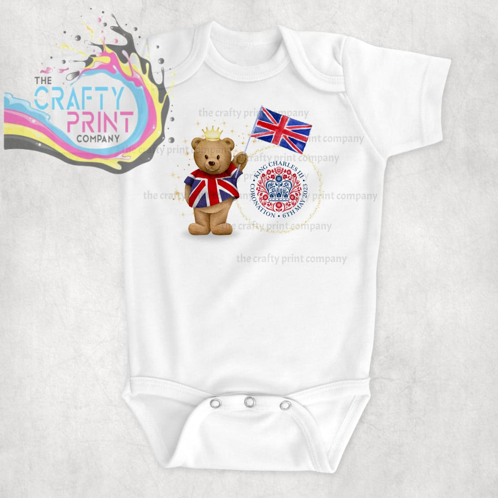 Coronation Teddy Bear with Logo Bodysuit - 1 - Baby