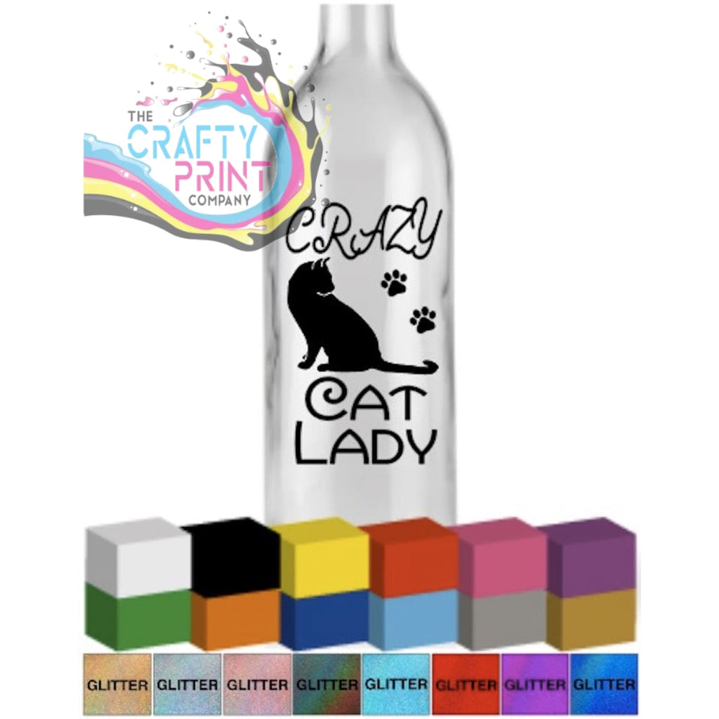 Crazy Cat Lady Bottle Vinyl Decal - Decorative Stickers