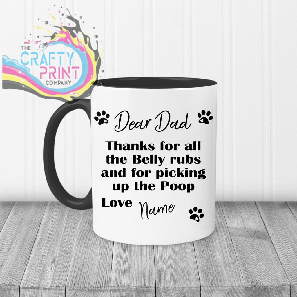 Dear Personalised Thanks for all the belly rubs Mug - Black