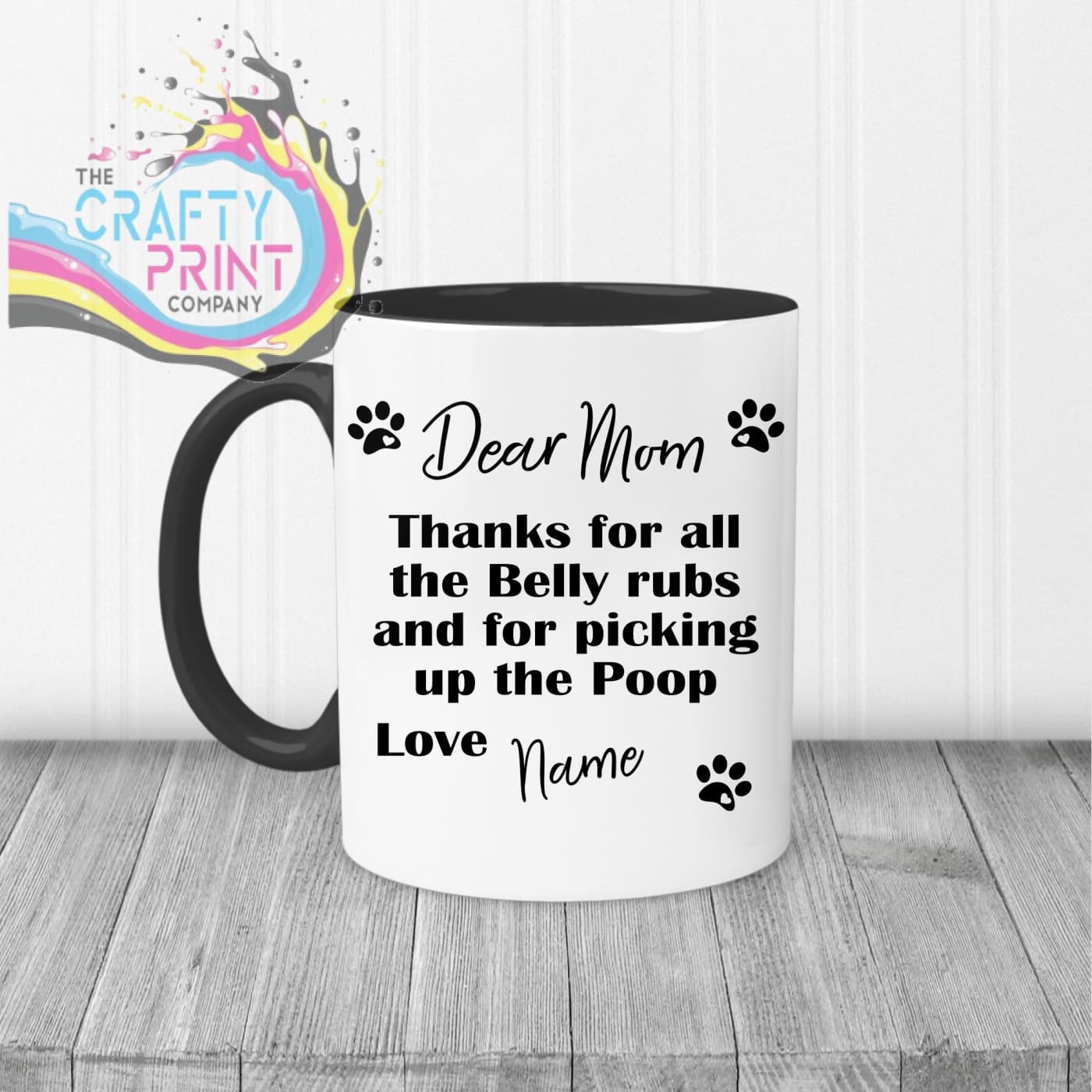 Dear Personalised Thanks for all the belly rubs Mug - Mugs