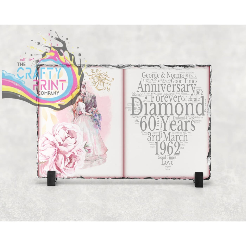 Diamond Anniversary Personalised Slate - Gift Giving
