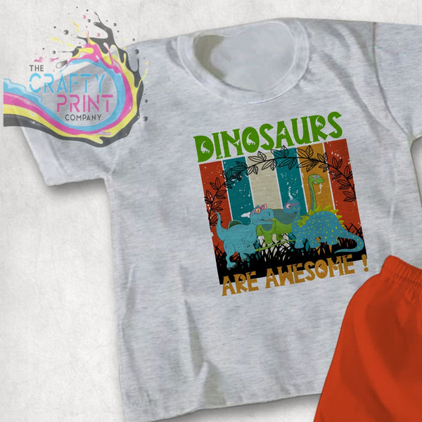 Dinosaurs are awesome Children’s T-shirt - Grey - Shirts &