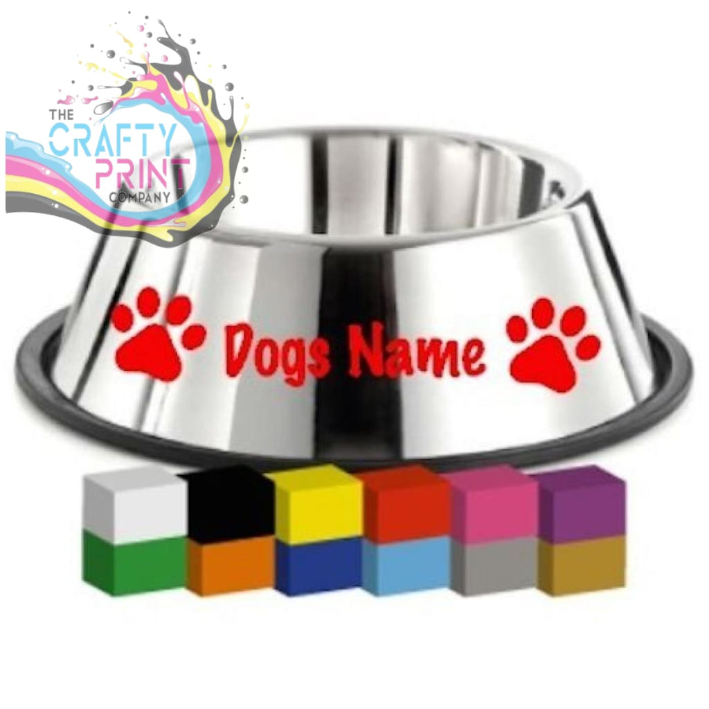 Dog Bowl Name (Personalised) Sticker - Bumper Stickers
