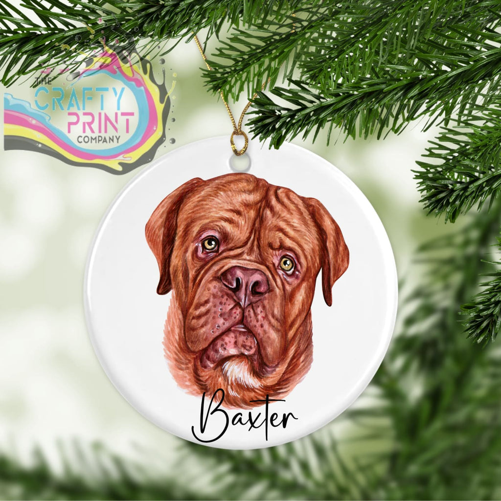Dogue de Bordeaux Personalised Ceramic Ornament - Holiday