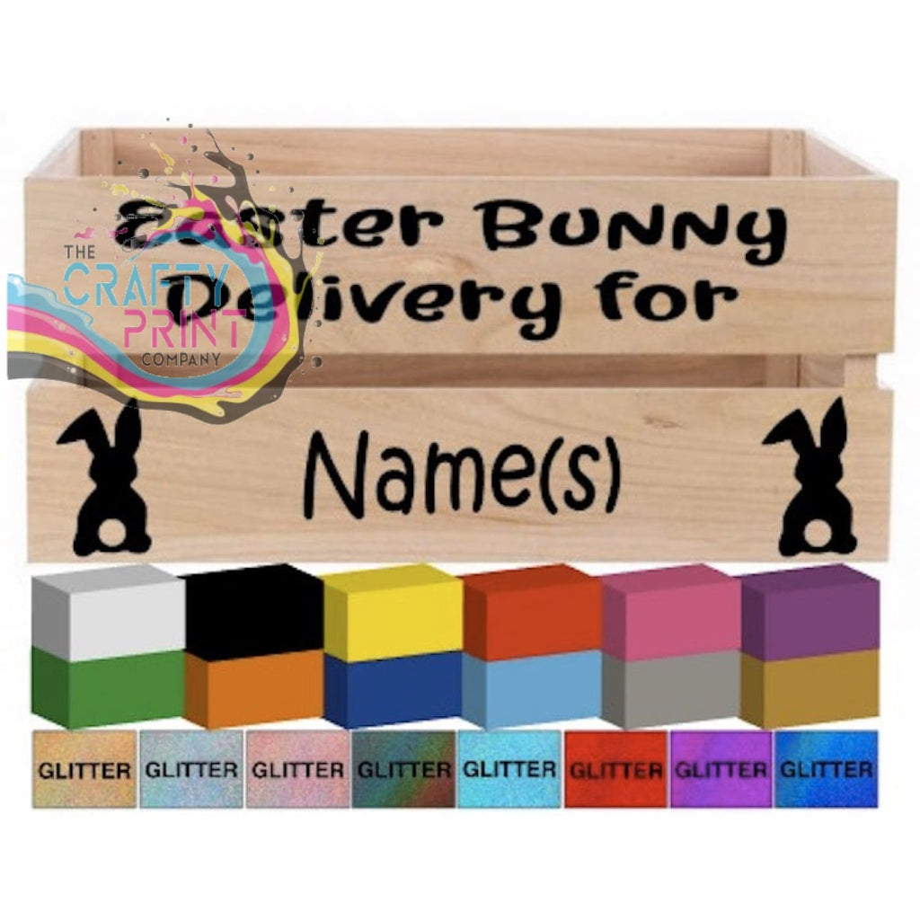 Easter Bunny Delivery for Crate Vinyl Personalised Decal /