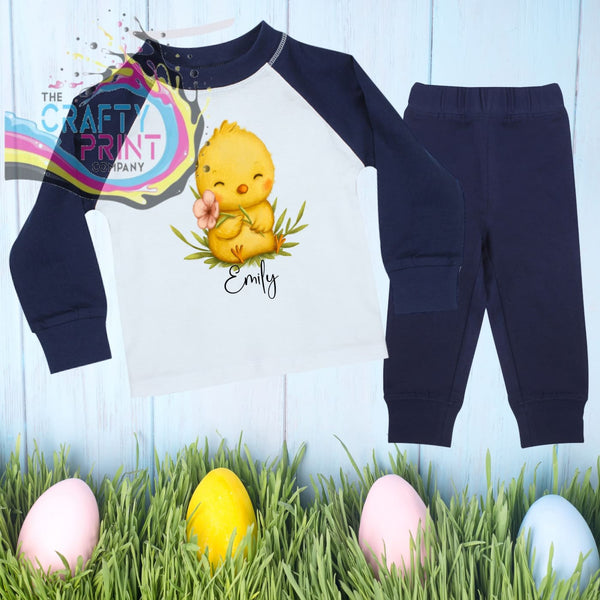 Easter Chick Personalised Toddler Pyjamas for - Blue