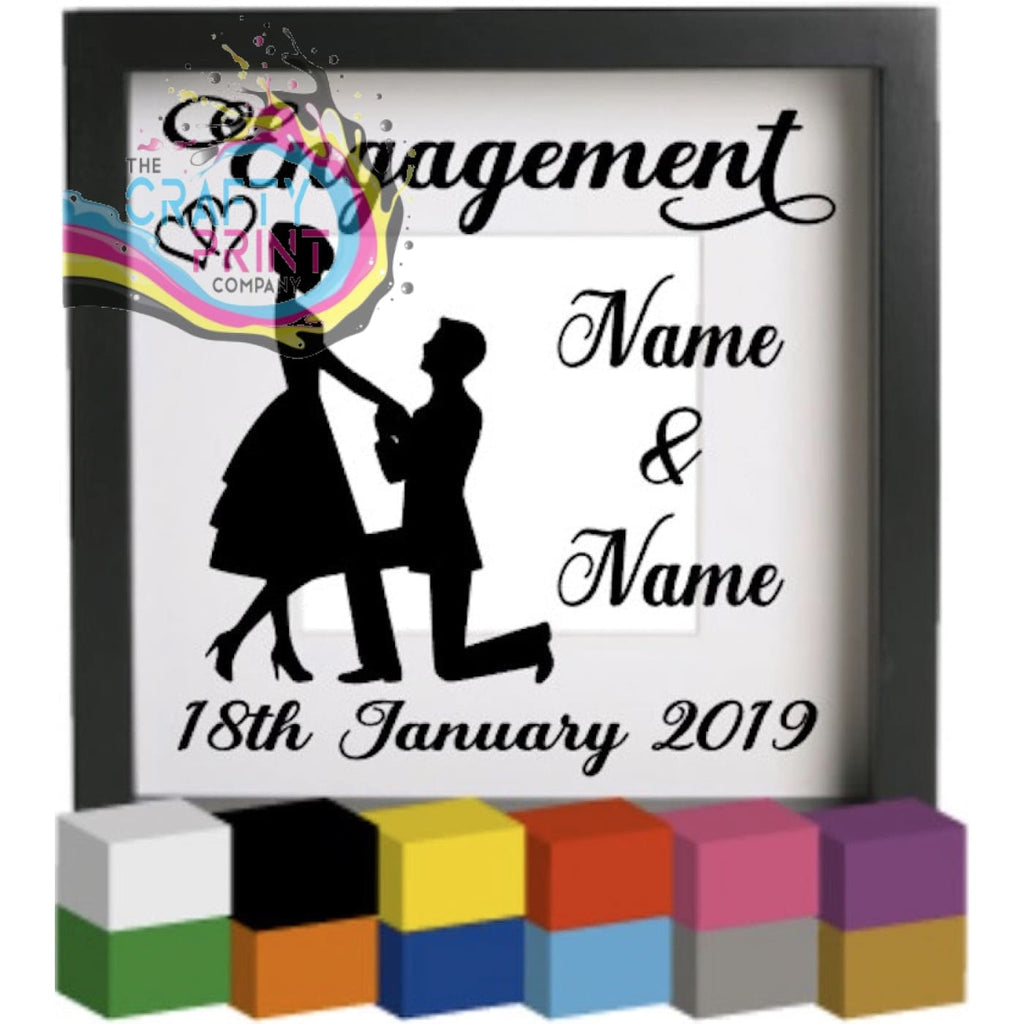 Engagement couple Personalised Vinyl Decal Sticker -