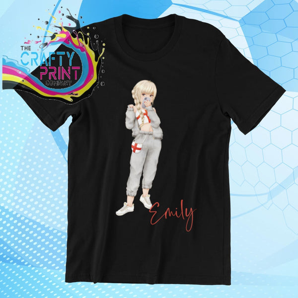 England English Girl Children’s T-shirt - Black / Blonde