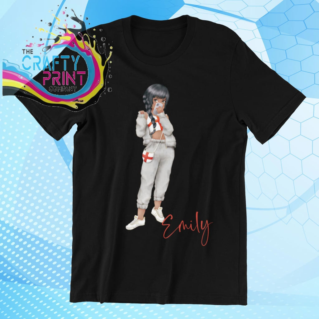 England English Girl Children’s T-shirt - Black / Hair