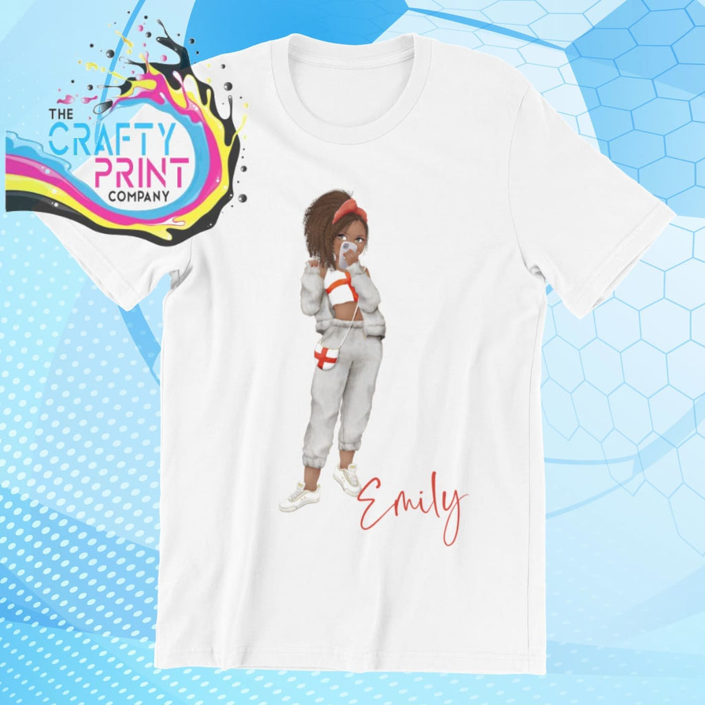 England English Girl Children’s T-shirt - White / Afro